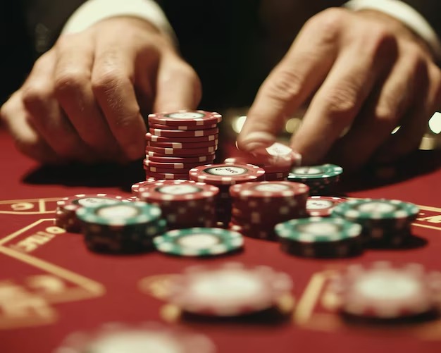 American Roulette wheel and betting layout on kaumtoto live table